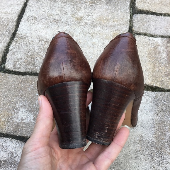 Balenciaga Brown Leather Studded Heels - Picture 8 of 10